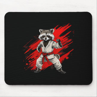 Alfombrilla De Ratón Motivo Mapache de Karate Taekwondo Jiu-Jitsu Mma