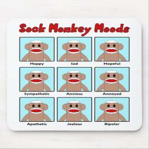 Alfombrilla De Ratón Motivos de los monos de media sock Mousepad