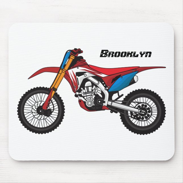 Alfombrilla De Ratón Moto de moto de tierra roja (Frente)