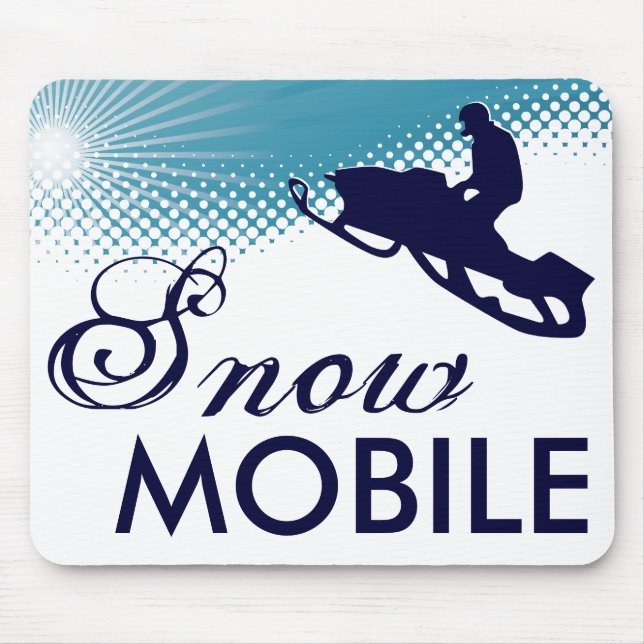 Alfombrilla De Ratón moto de nieve alto en el cielo (Frente)
