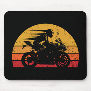 Alfombrilla De Ratón Moto deportiva retro vintage puesta de sol