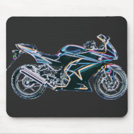 Alfombrilla De Ratón Motocicleta de neón Mousepad de la bici del