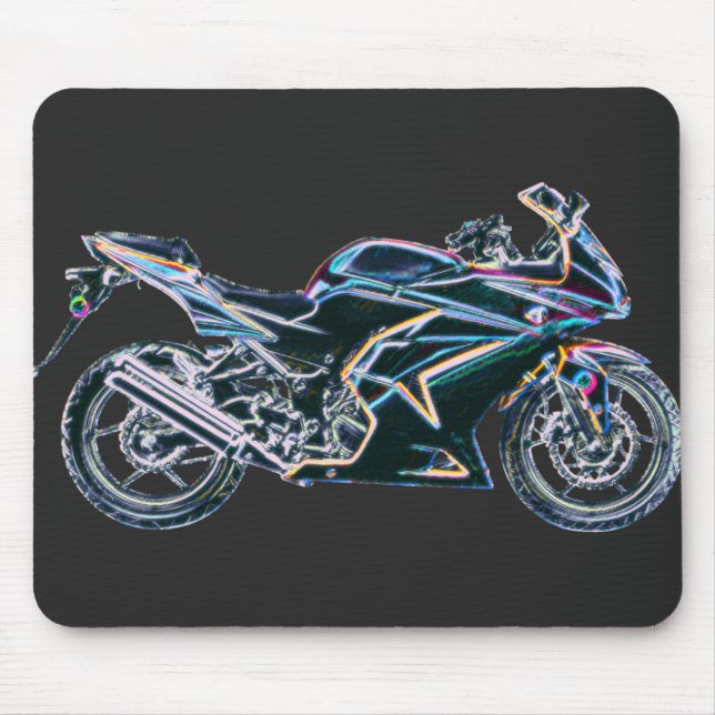 Alfombrilla De Ratón Motocicleta de neón Mousepad de la bici del (Frente)