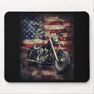 Alfombrilla De Ratón Motocicleta vintage bandera estadounidense retro c