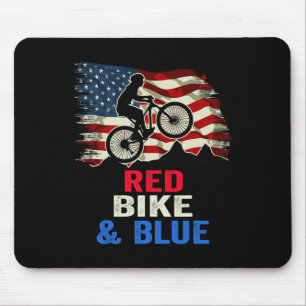 Alfombrilla De Ratón Motociclista Patriota Ciclismo 4 De Julio Bandera 