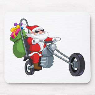Alfombrilla De Ratón motociclista santa claus