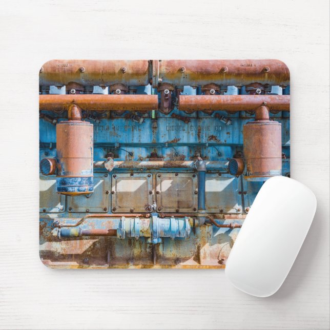Alfombrilla De Ratón Motor diesel imperial del Atlas viejo y oxidado en (Con ratón)