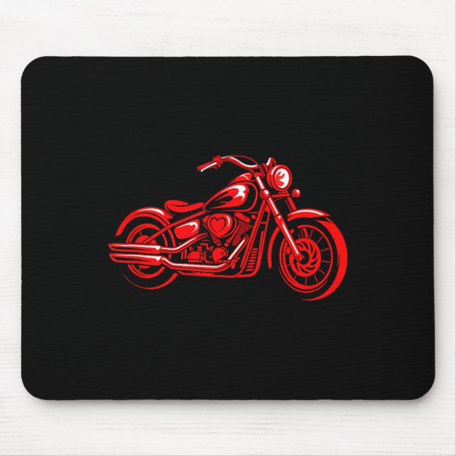 Alfombrilla De Ratón Motorcycle Heart Biker Valentines Day Rider Couple (Frente)