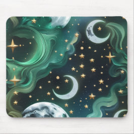 Alfombrilla De Ratón Mouse Pad - Emerald Green Celestial Moon