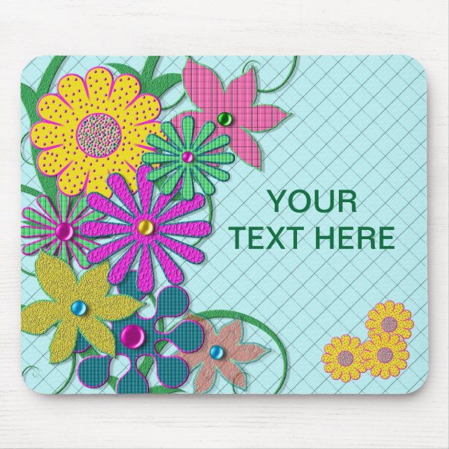ALFOMBRILLA DE RATÓN MOUSE PAD - FLORES LUMINOSOS - PERSONALIZAR (Frente)