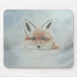 Alfombrilla De Ratón Mouse pad, fox cub in winter