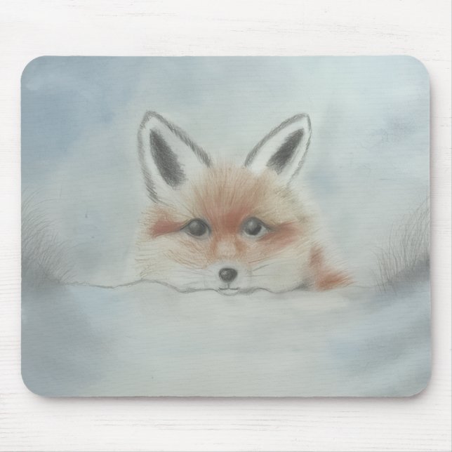 Alfombrilla De Ratón Mouse pad, fox cub in winter (Frente)