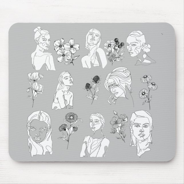 ALFOMBRILLA DE RATÓN MOUSE PAD (LG&W) DE MUJERES Y FLORES (Frente)