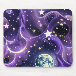 Alfombrilla De Ratón Mouse Pad – Luxury Purple Celestial Moon Phases