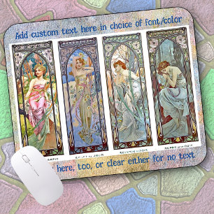 Alfombrilla De Ratón MOUSE PAD - "Tiempos del día" de Alphonse Mucha