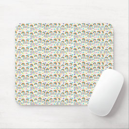 Alfombrilla De Ratón Mouse pad with a pattern of diverse smiley faces