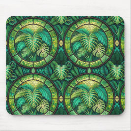 Alfombrilla De Ratón Mouse pad with a tropical leaf motif