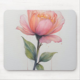 Alfombrilla De Ratón Mousemat de flor rosa