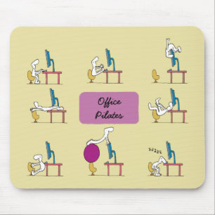 Alfombrilla De Ratón Mousemat de Pilates de la oficina, amarillo