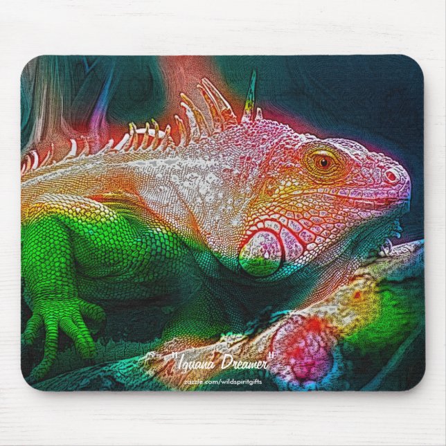 Alfombrilla De Ratón Mousemat de vida silvestre de arte de la iguana ve (Frente)