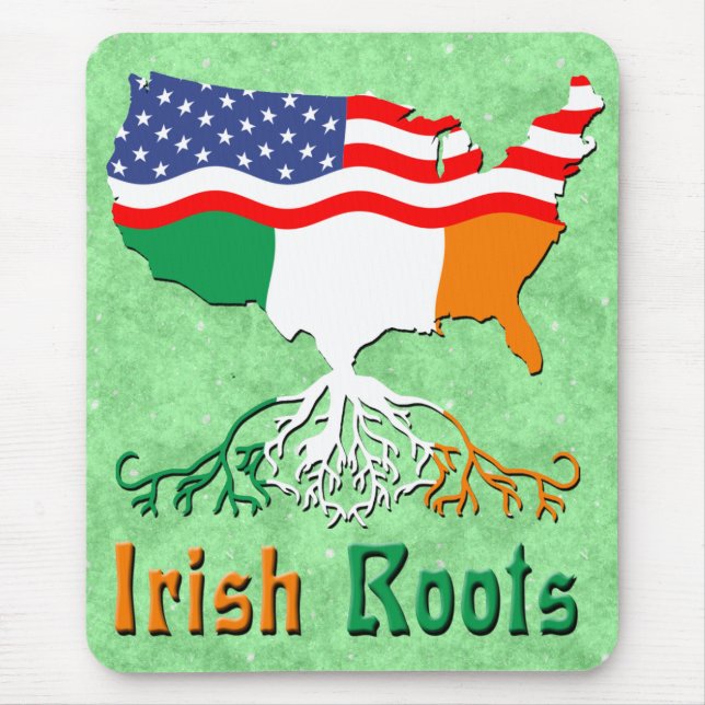 Alfombrilla De Ratón Mousemat irlandés americano de raíces (Frente)