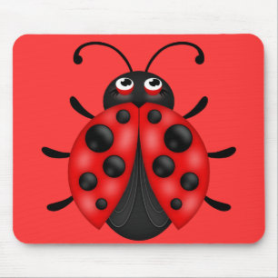 Alfombrilla De Ratón Mousemat Red Black Ladybug Personalizado