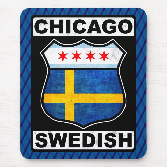 Alfombrilla De Ratón Mousemat Sueco Americano de Chicago (Frente)