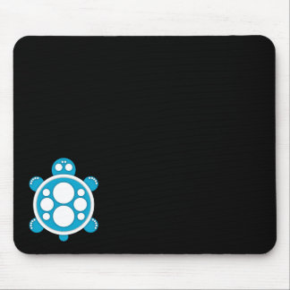 Alfombrilla De Ratón Mousemat, tortuga redonda, azul celeste negro