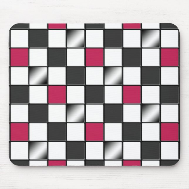 Alfombrilla De Ratón Mousepad a cuadros rosado alternativo (Frente)