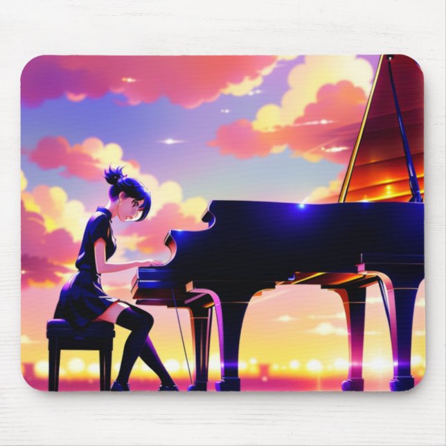 Alfombrilla De Ratón Mousepad A pianista anime (Frente)
