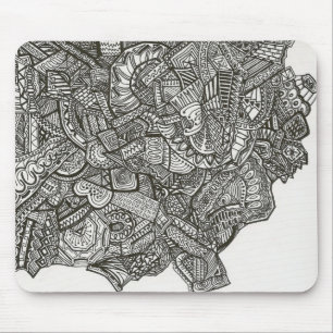 Alfombrilla De Ratón Mousepad abstracto negro