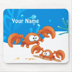 Alfombrilla De Ratón Mousepad Acuático Cute Crab Ocean