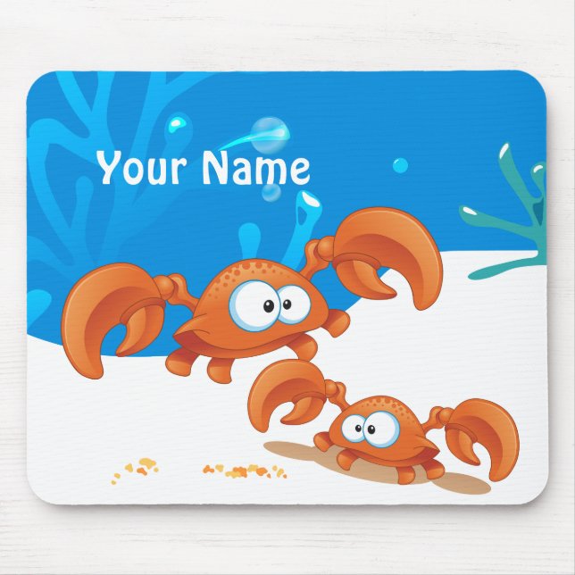 Alfombrilla De Ratón Mousepad Acuático Cute Crab Ocean (Frente)