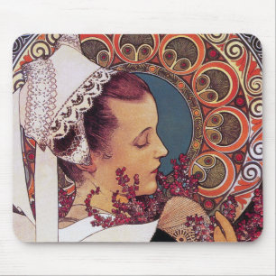 Alfombrilla De Ratón Mousepad: Alphonse Mucha - Art Nouveau