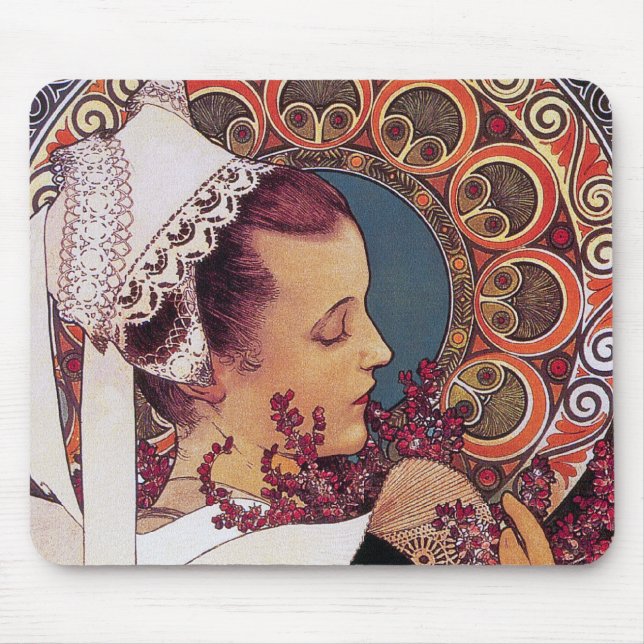 Alfombrilla De Ratón Mousepad: Alphonse Mucha - Art Nouveau (Frente)