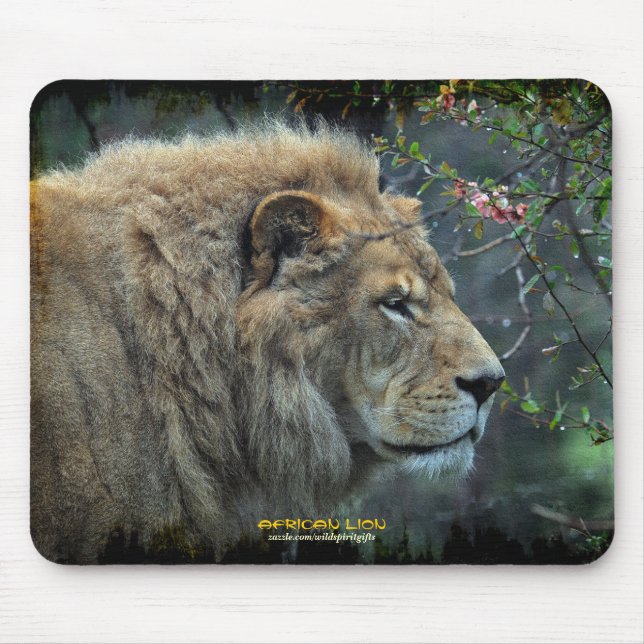 Alfombrilla De Ratón Mousepad, amante de la vida silvestre del león mas (Frente)