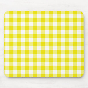 Alfombrilla De Ratón Mousepad amarillo limón, revisar patrón de Gingham