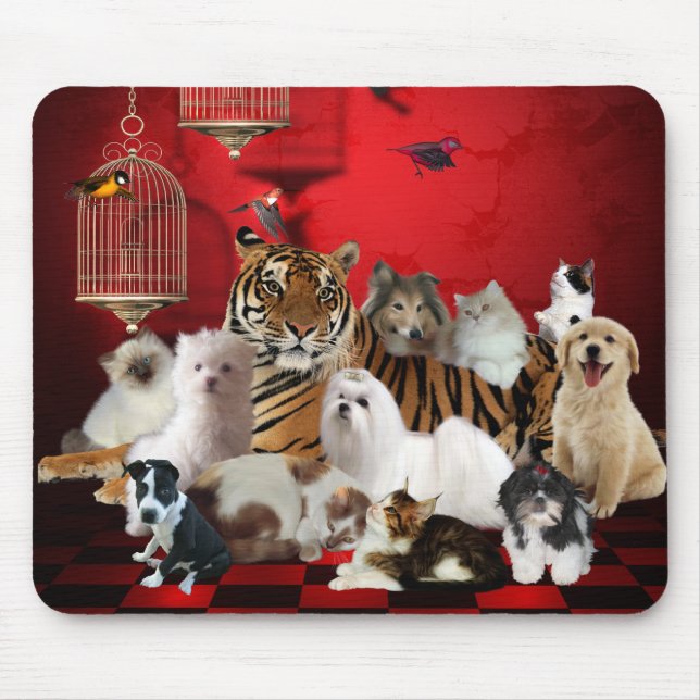 Alfombrilla De Ratón Mousepad Animales Gatos de tigre Perros 3 (Frente)