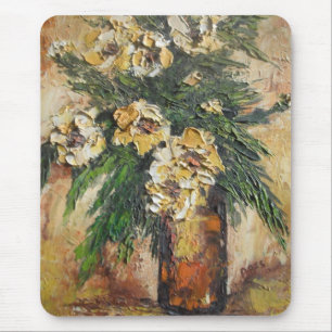 Alfombrilla De Ratón Mousepad Ann Hayes Pintando Flores Amarillas En Va