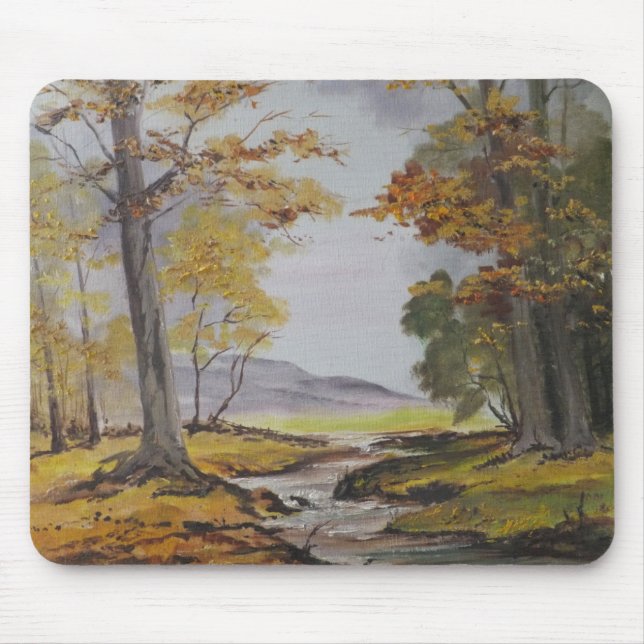 Alfombrilla De Ratón Mousepad Ann Hayes pintando la corriente forestal (Frente)