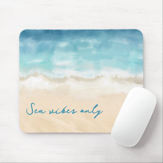Alfombrilla De Ratón Mousepad Aquarela abstrata mar oceano praia