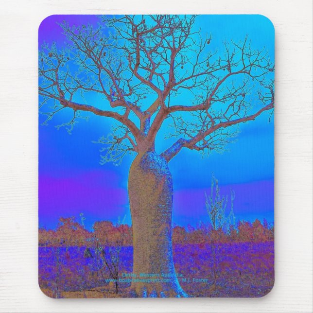 Alfombrilla De Ratón Mousepad - árbol azul elegante de Boab (Frente)