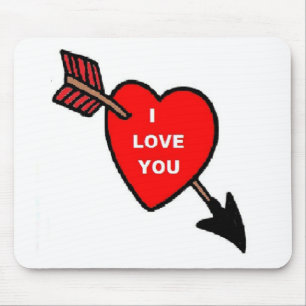 Alfombrilla De Ratón Mousepad Arrow Thru Heart Red, Te Amo