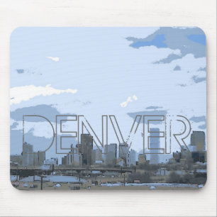 Alfombrilla De Ratón Mousepad artístico del horizonte de Denver