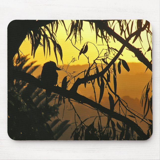 Alfombrilla De Ratón Mousepad australiano del atardecer Kookaburra (Frente)