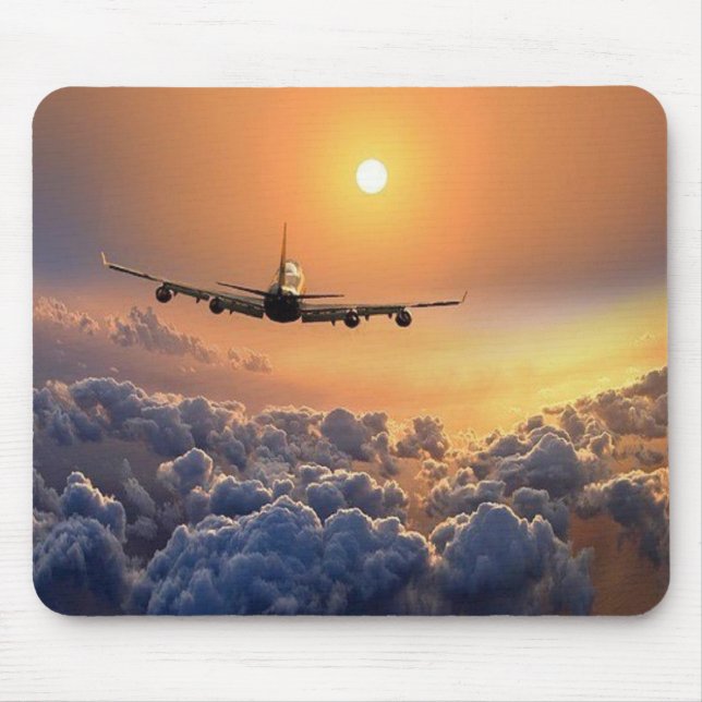 Alfombrilla De Ratón MousePad - Aviacão com pôr-do-sol (Frente)