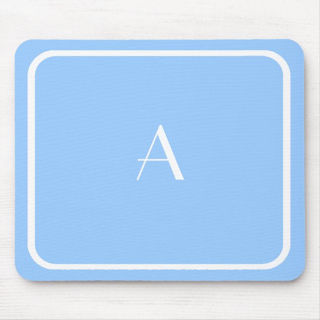 Alfombrilla De Ratón Mousepad azul cielo claro barato con Monograma bla (Frente)