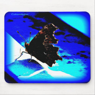 Alfombrilla De Ratón mousepad azul de la mariposa, Calamityjan