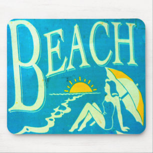Alfombrilla De Ratón mousepad azul de la playa
