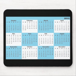 Alfombrilla De Ratón Mousepad azul del calendario 2011